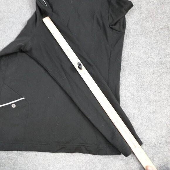 Bontrager Mens Sweater L Black Solid 1/4 Snap 100% Merino Wool Epaulets - Picture 8 of 9